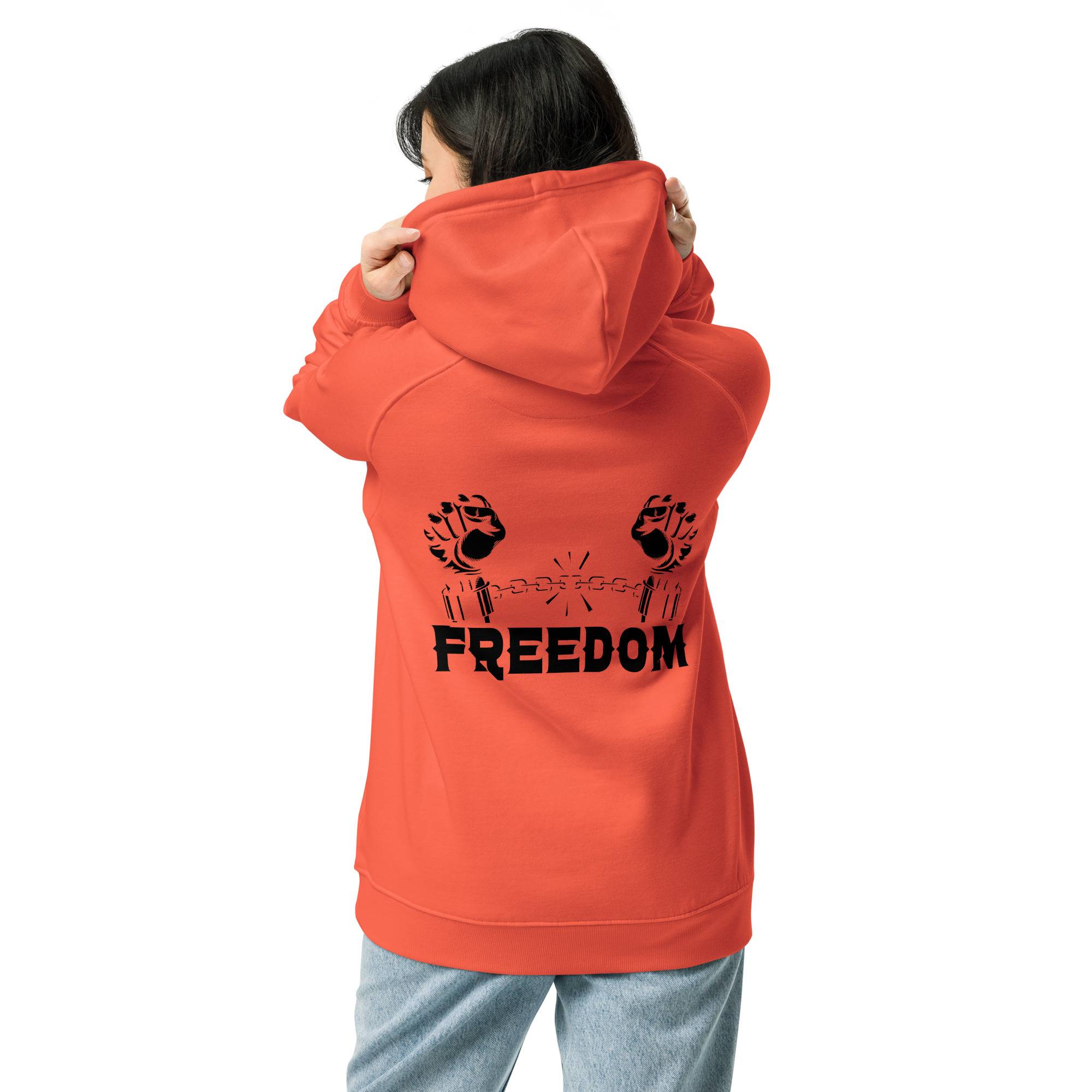 Freedom Crown Women Eco Raglan Hoodie Women Hoodies Sweater color: Burnt Orange|White Freedom Crown Women Eco Raglan Hoodie Women Hoodies Sweater color: Burnt Orange|White