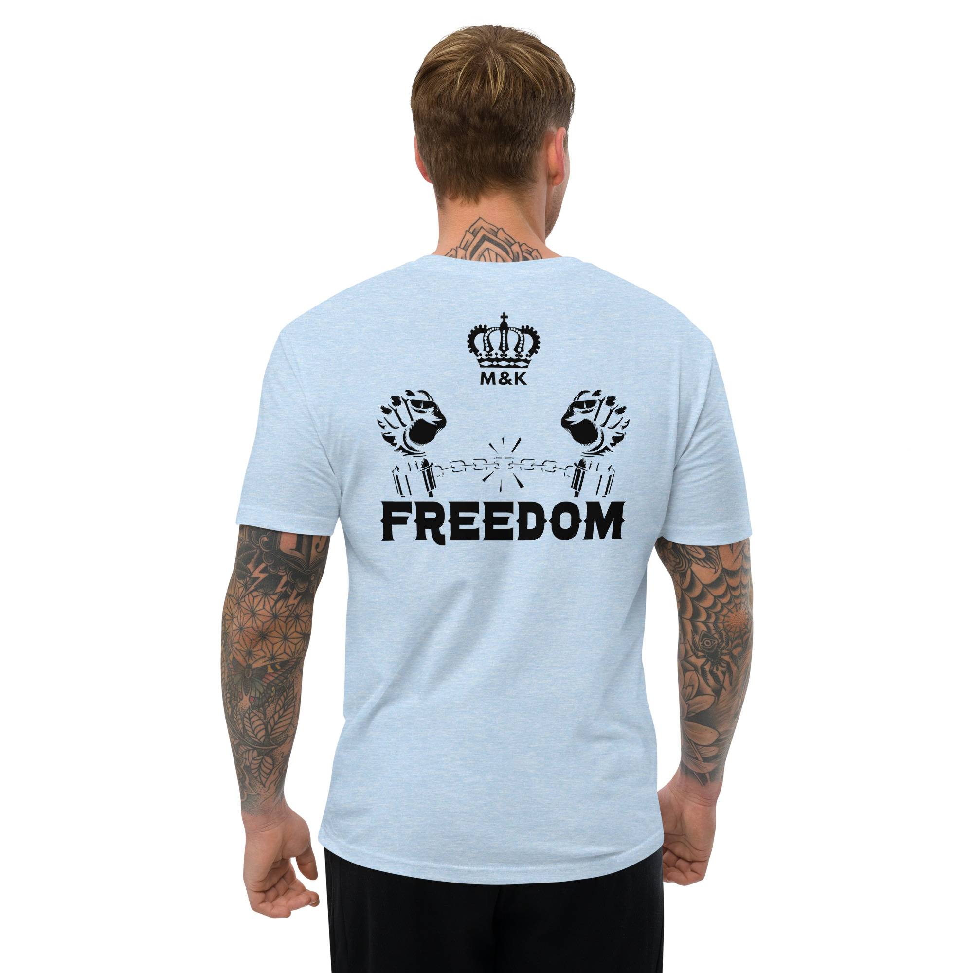 Freedom Short Sleeve T-shirt Men Men Tees color: Desert Pink|Light Blue|White