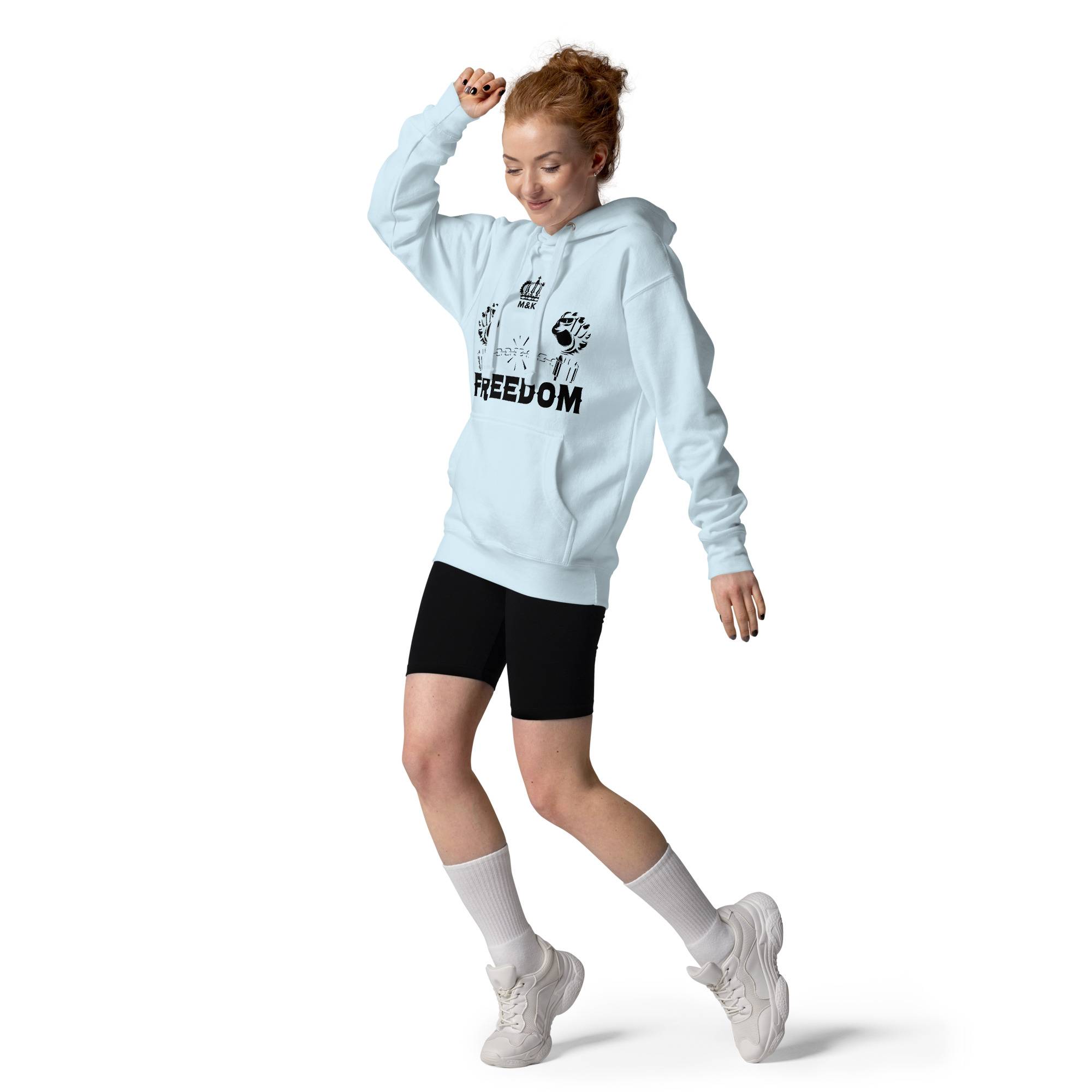 Freedom Woman Hoodie: New Arrival Women Hoodies Sweater color: Carbon Grey|Dusty Rose|Sky Blue|White