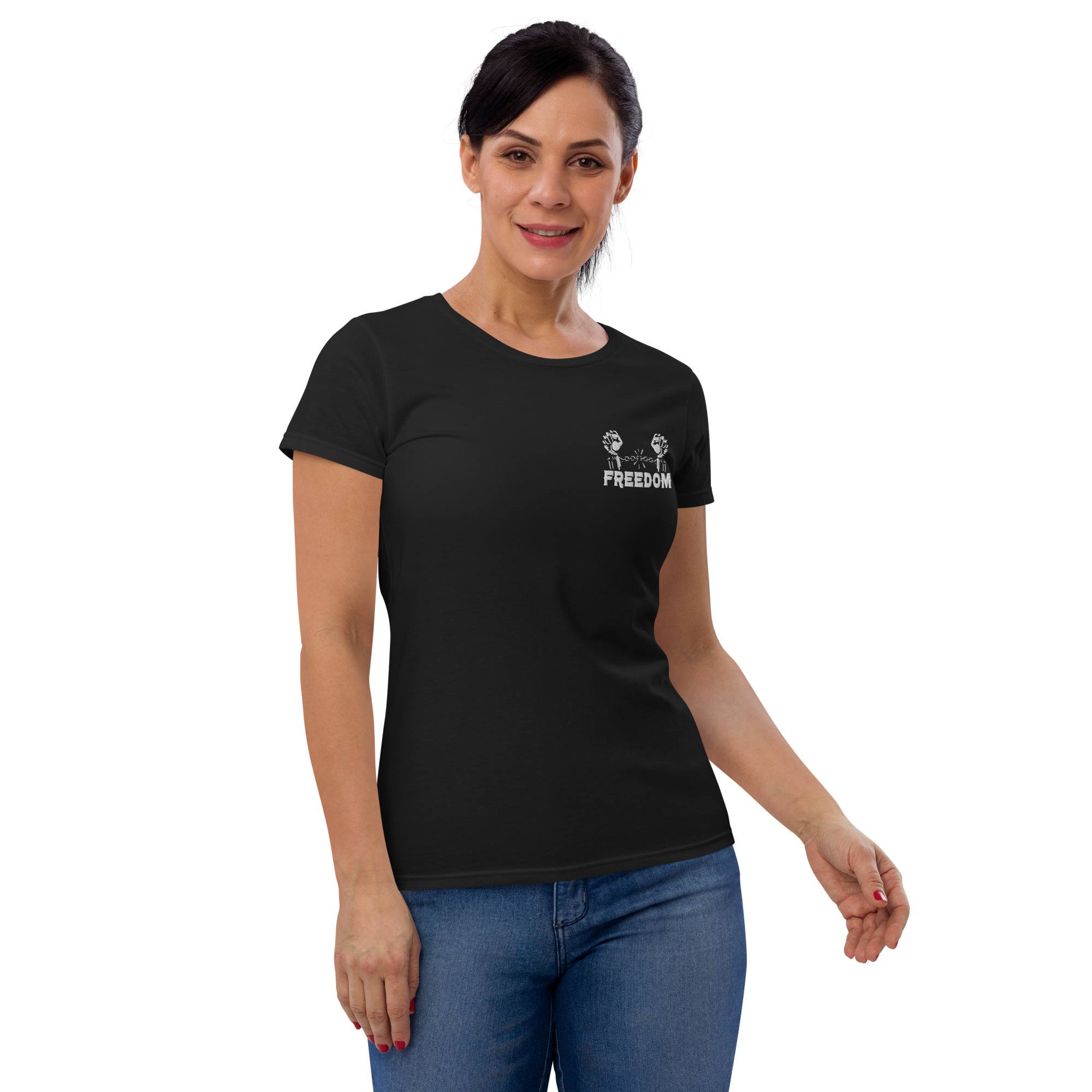 Freedom Women’s Short Sleeve T-shirt Women Pants color: Black|Heather Dark Grey|Navy|Royal Blue|True Red Freedom Women’s Short Sleeve T-shirt Women Pants color: Black|Heather Dark Grey|Navy|Royal Blue|True Red