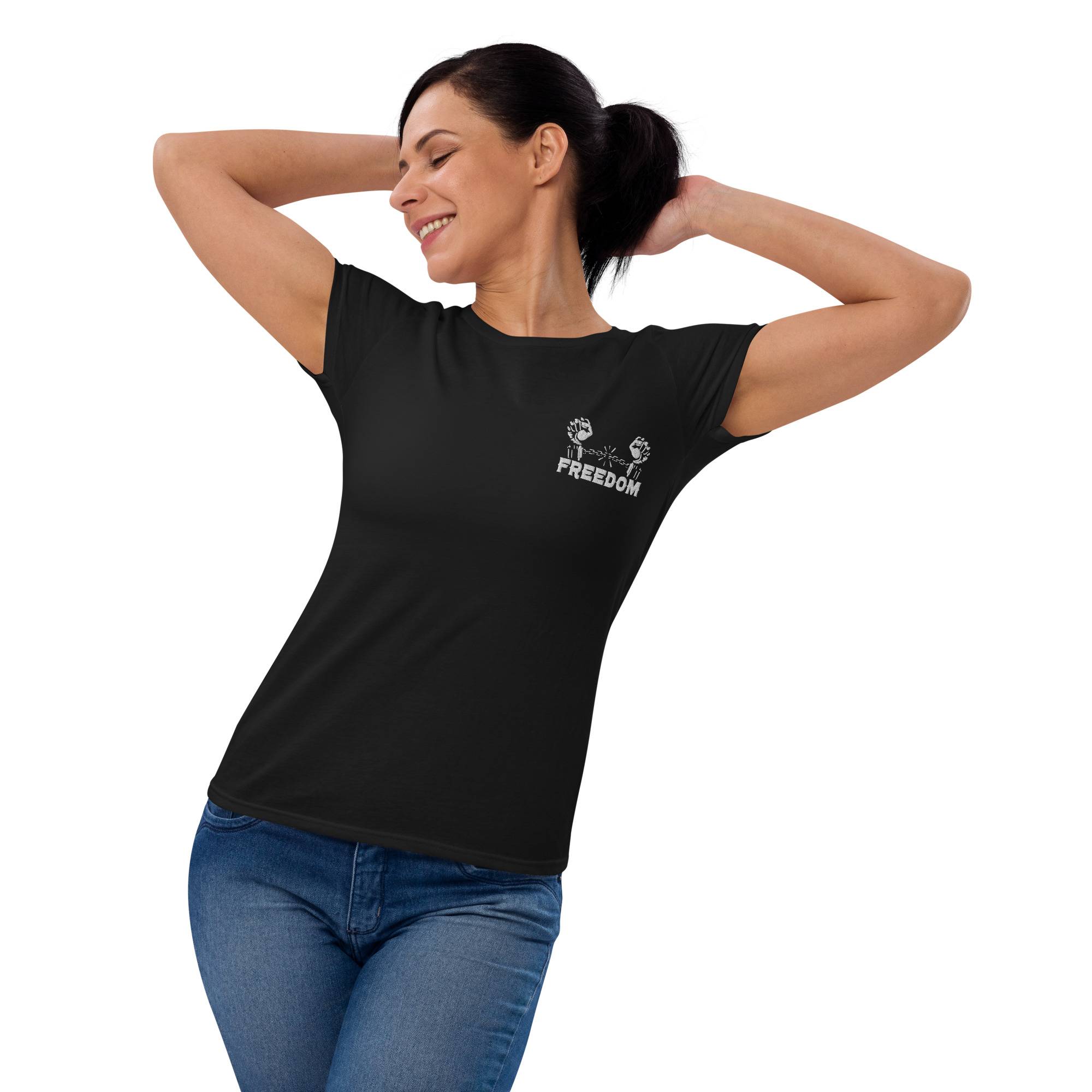 Freedom Women’s Short Sleeve T-shirt Women Pants color: Black|Heather Dark Grey|Navy|Royal Blue|True Red Freedom Women’s Short Sleeve T-shirt Women Pants color: Black|Heather Dark Grey|Navy|Royal Blue|True Red