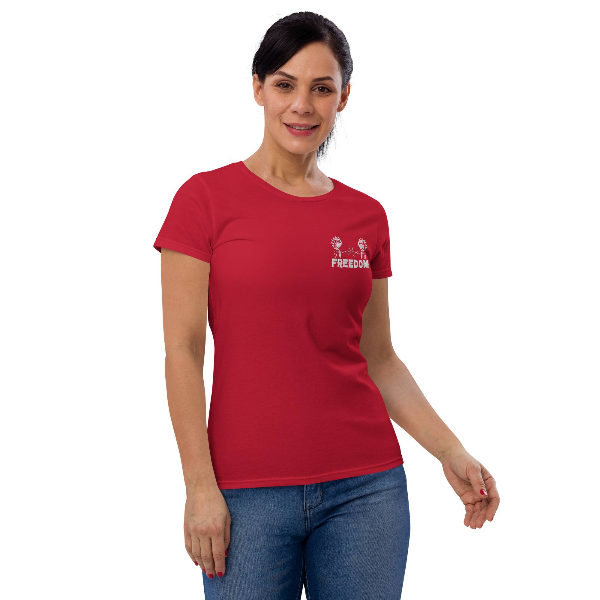 Freedom Women’s Short Sleeve T-shirt Women Pants color: Black|Heather Dark Grey|Navy|Royal Blue|True Red Freedom Women’s Short Sleeve T-shirt Women Pants color: Black|Heather Dark Grey|Navy|Royal Blue|True Red