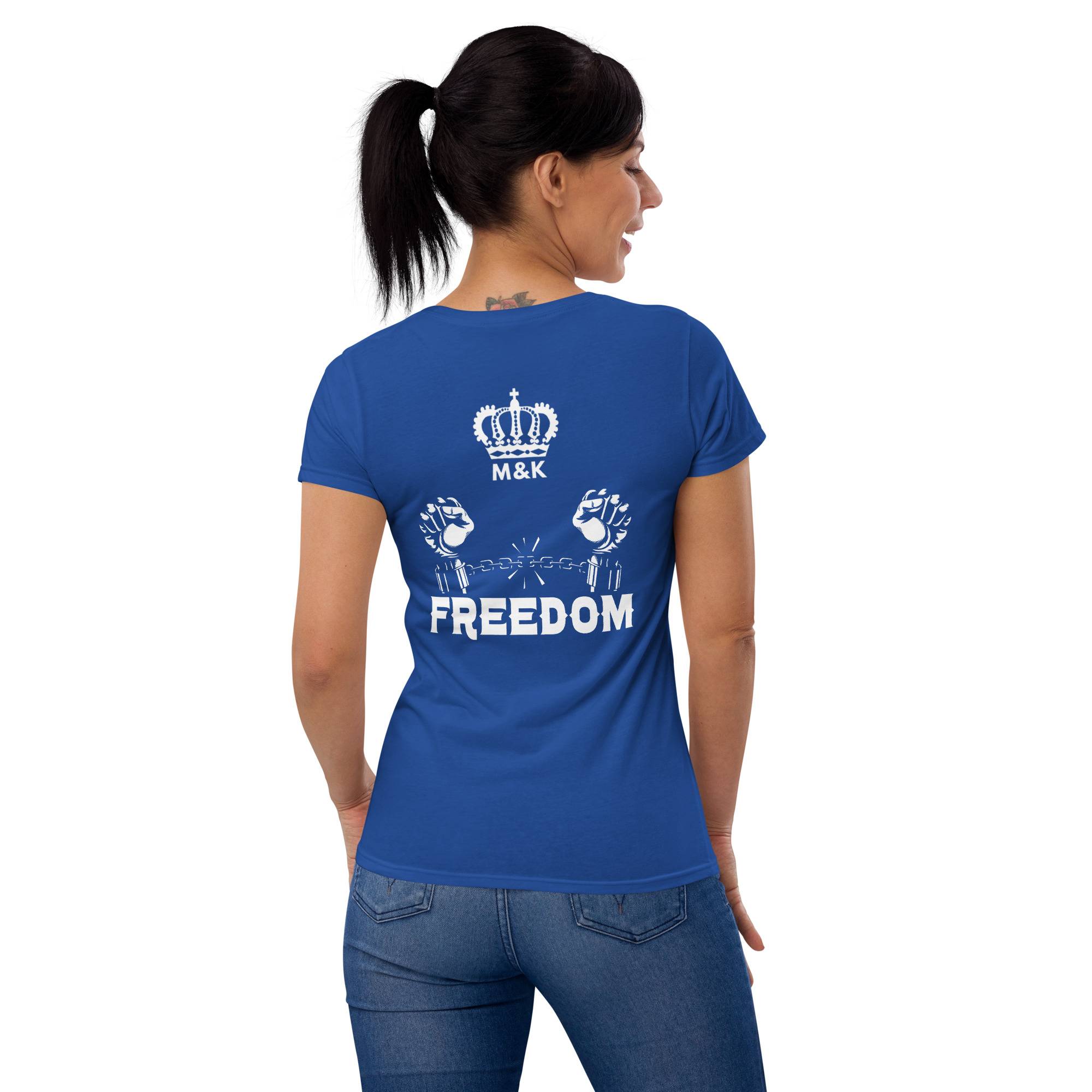 Freedom Women’s Short Sleeve T-shirt Women Tees color: Black|Heather Dark Grey|Navy|Royal Blue|True Red Freedom Women’s Short Sleeve T-shirt Women Tees color: Black|Heather Dark Grey|Navy|Royal Blue|True Red