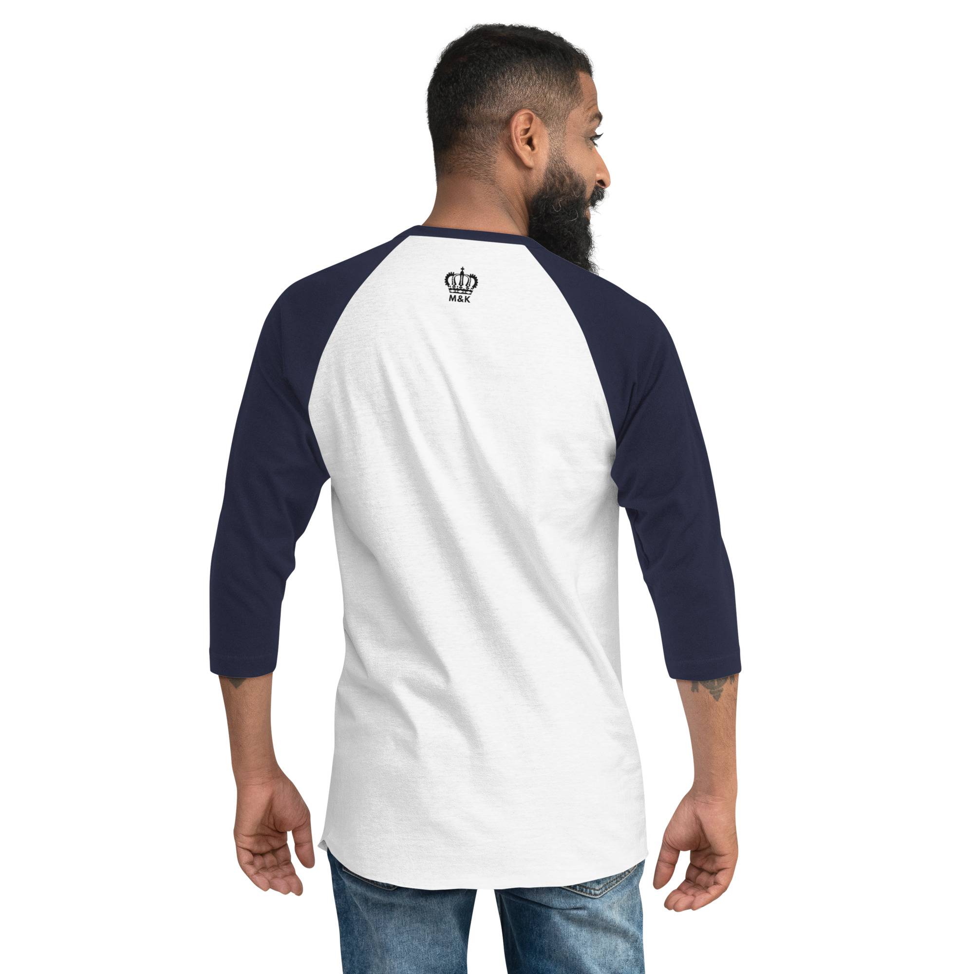 Break Free Men’s 3/4 Sleeve Raglan Shirt Men Tees color: White/Heather Charcoal|White/Kelly|White/Navy|White/Red|White/Royal