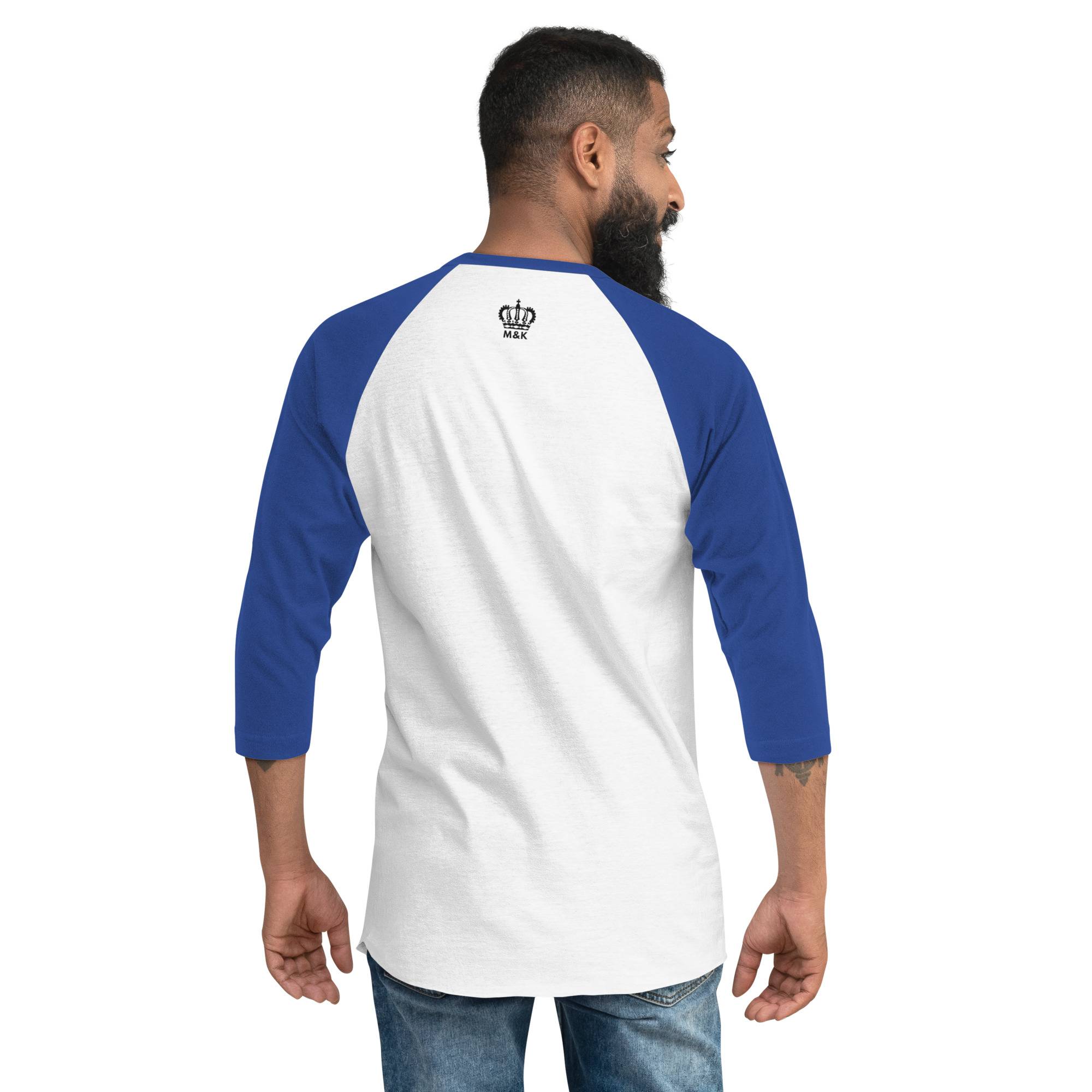 Break Free Men’s 3/4 Sleeve Raglan Shirt Men Tees color: White/Heather Charcoal|White/Kelly|White/Navy|White/Red|White/Royal
