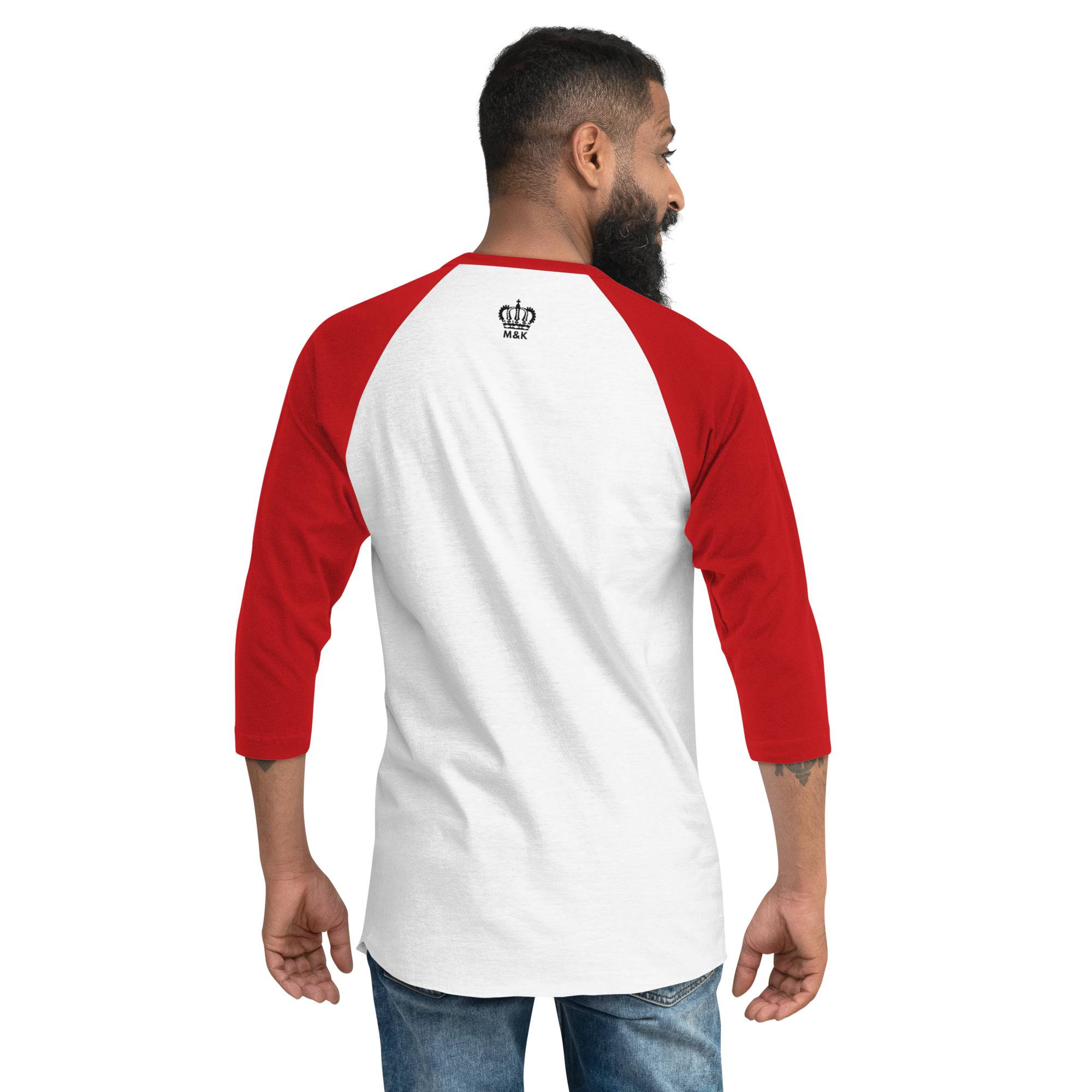 Break Free Men’s 3/4 Sleeve Raglan Shirt Men Tees color: White/Heather Charcoal|White/Kelly|White/Navy|White/Red|White/Royal