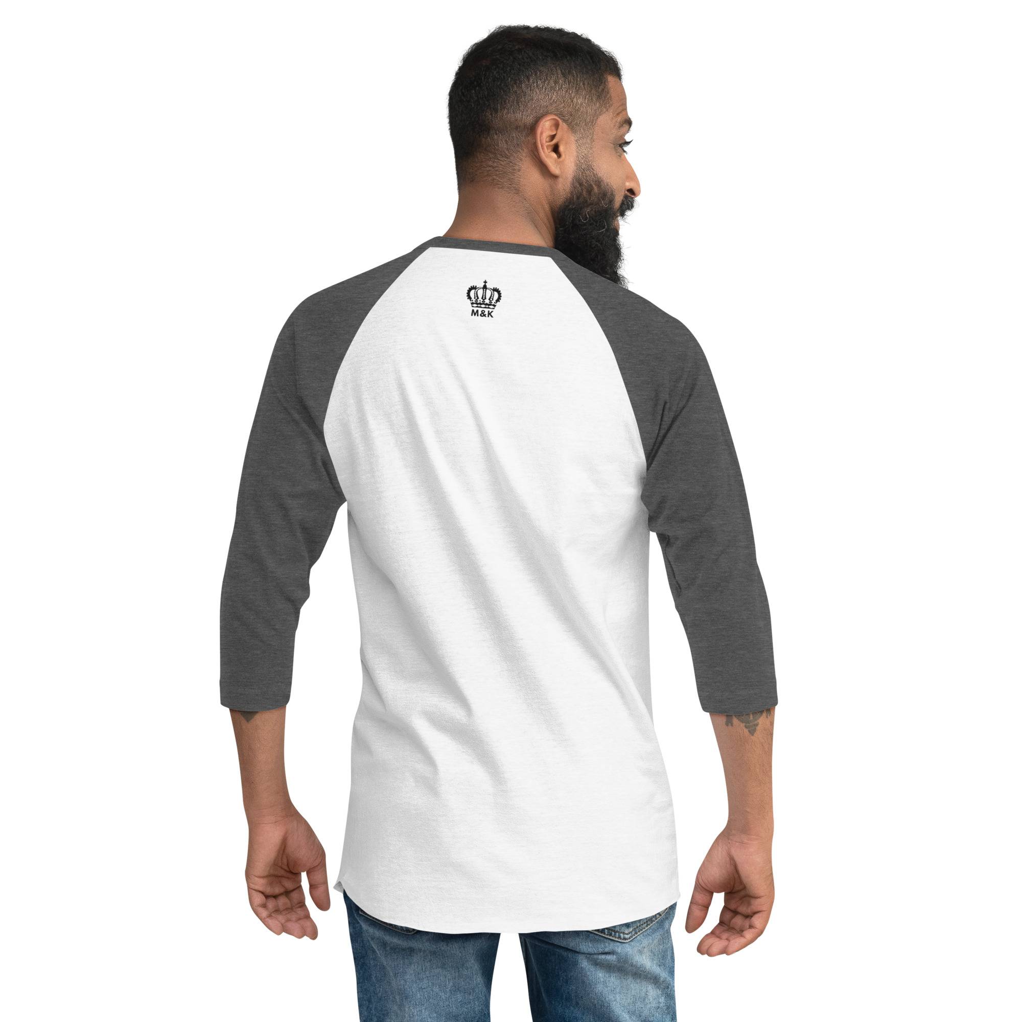 Break Free Men’s 3/4 Sleeve Raglan Shirt Men Tees color: White/Heather Charcoal|White/Kelly|White/Navy|White/Red|White/Royal