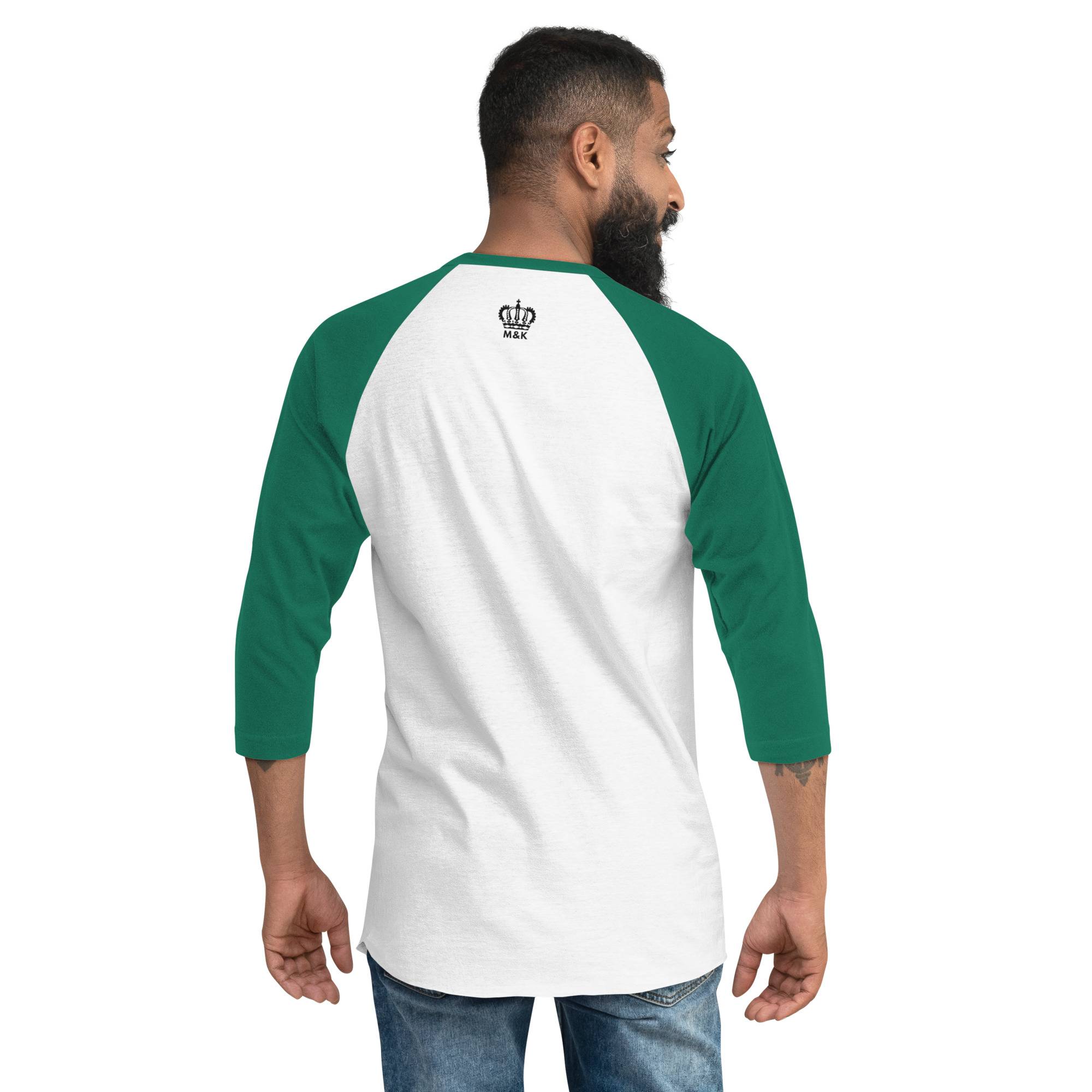 Break Free Men’s 3/4 Sleeve Raglan Shirt Men Tees color: White/Heather Charcoal|White/Kelly|White/Navy|White/Red|White/Royal