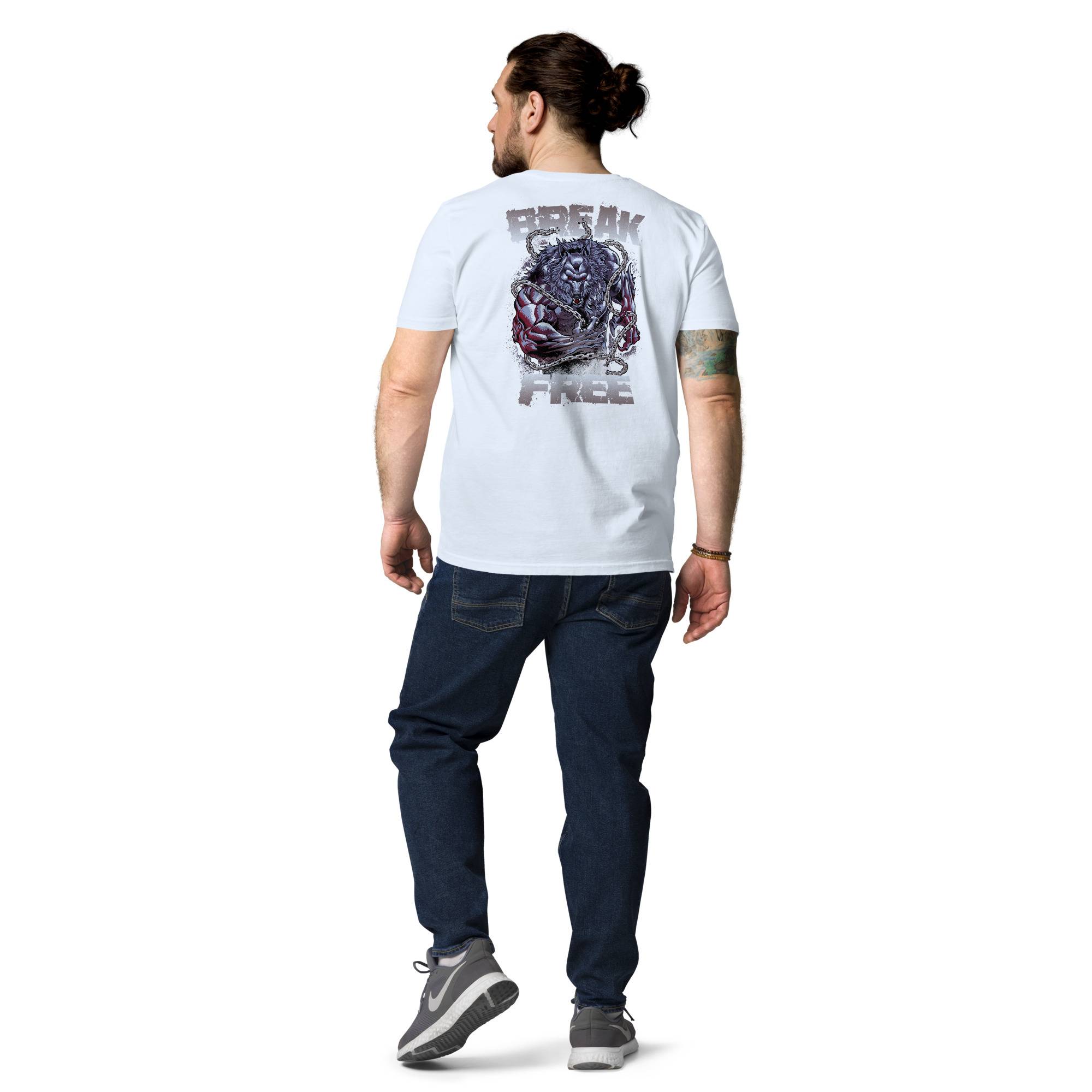 Break Free Organic Cotton T-shirt Men Tees color: Heather Grey|Serene Blue|White