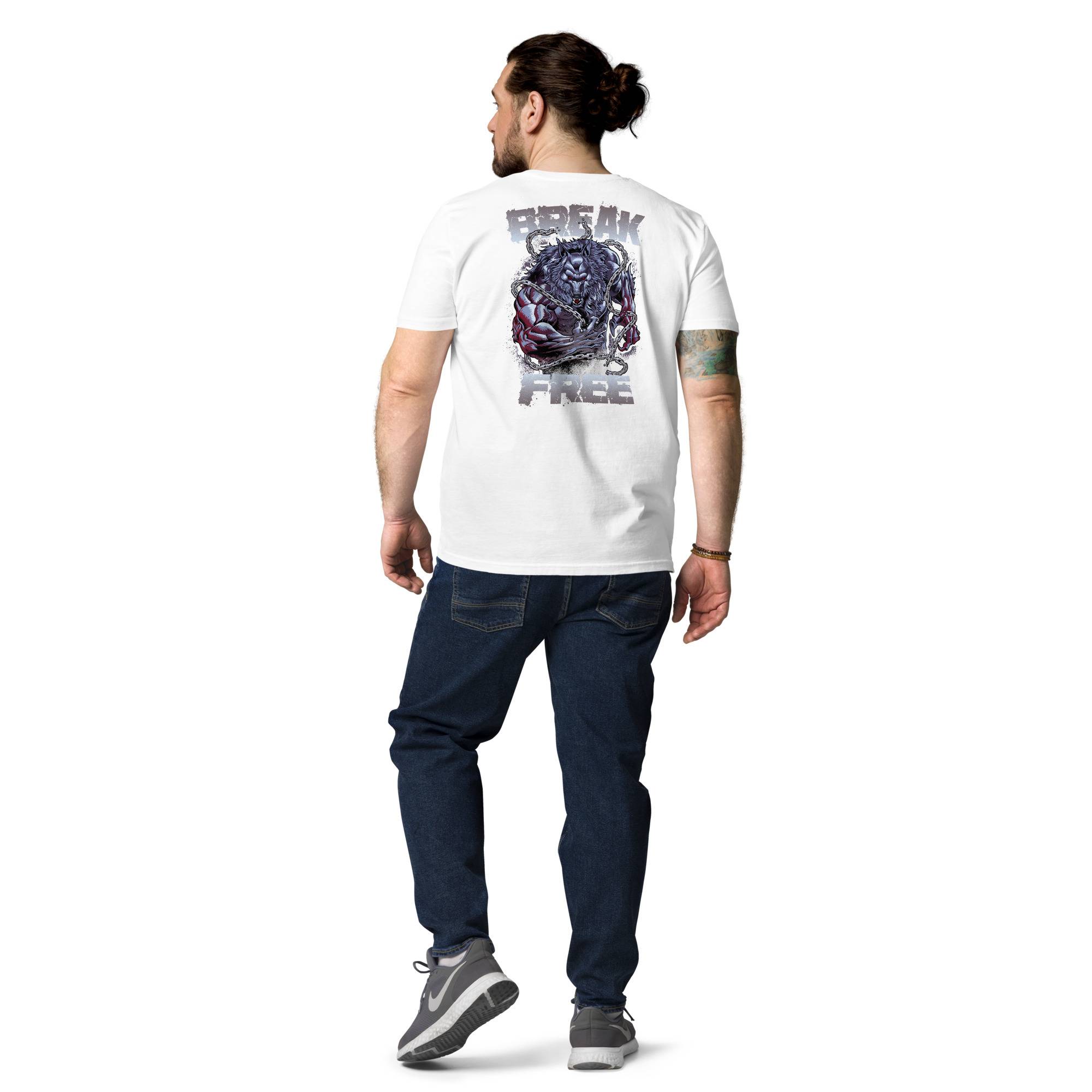 Break Free Organic Cotton T-shirt Men Tees color: Heather Grey|Serene Blue|White