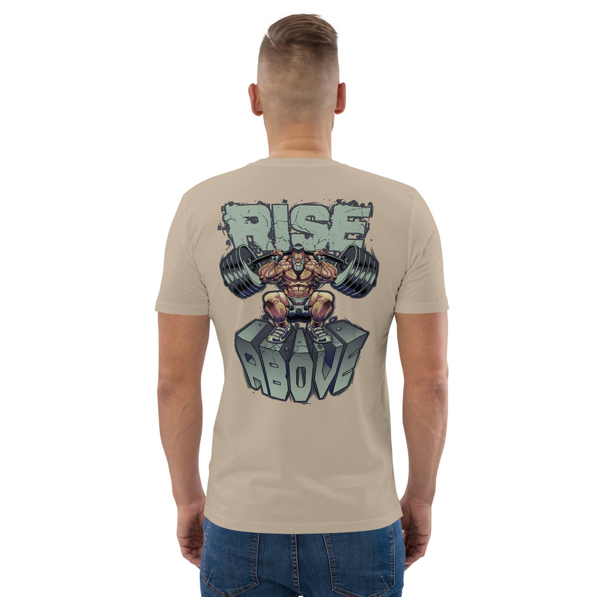 Rise Above Organic Cotton T-shirt Men’s Men Tees ⭐ Best Sellers color: Dark Heather Blue|Desert Dust|Go Green|Serene Blue|White