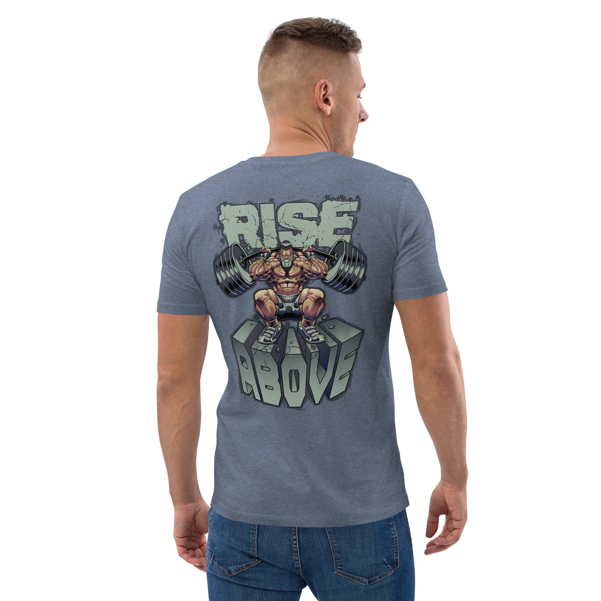 Rise Above Organic Cotton T-shirt Men’s Men Tees ⭐ Best Sellers color: Dark Heather Blue|Desert Dust|Go Green|Serene Blue|White