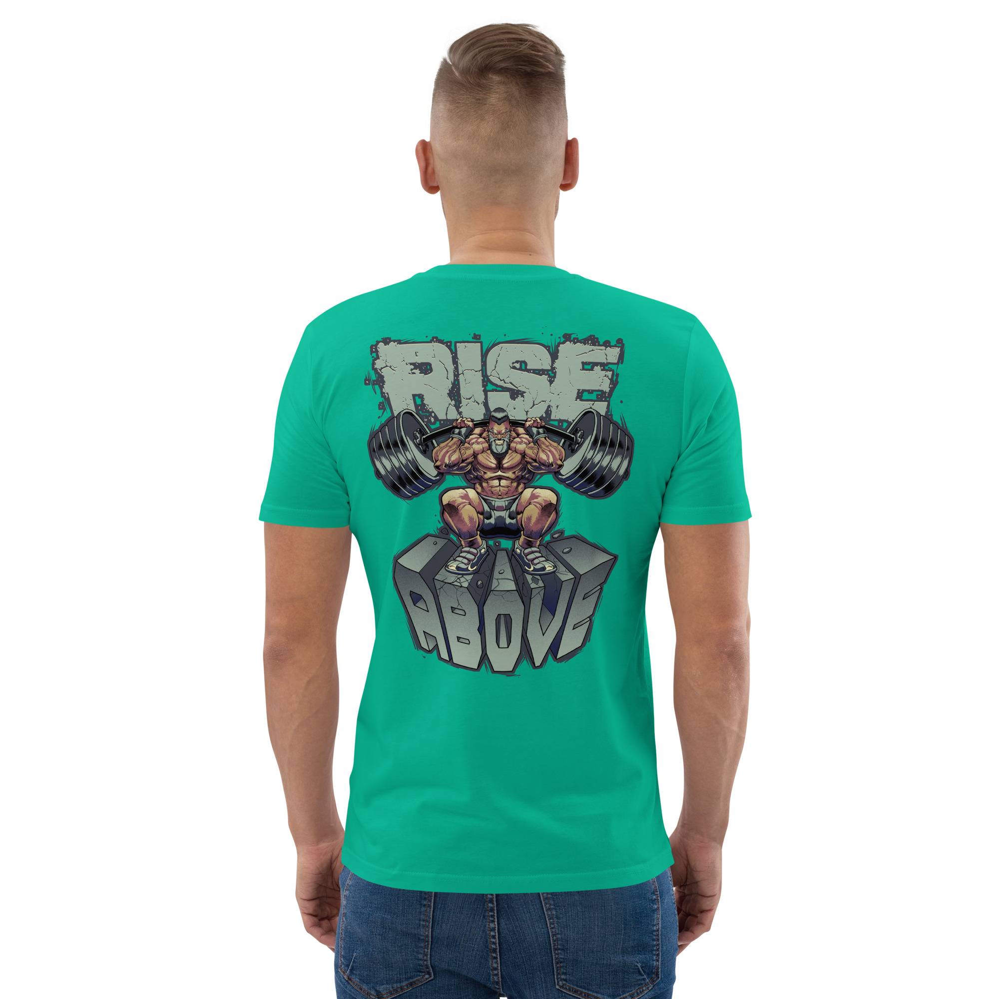 Rise Above Organic Cotton T-shirt Men’s Men Tees ⭐ Best Sellers color: Dark Heather Blue|Desert Dust|Go Green|Serene Blue|White