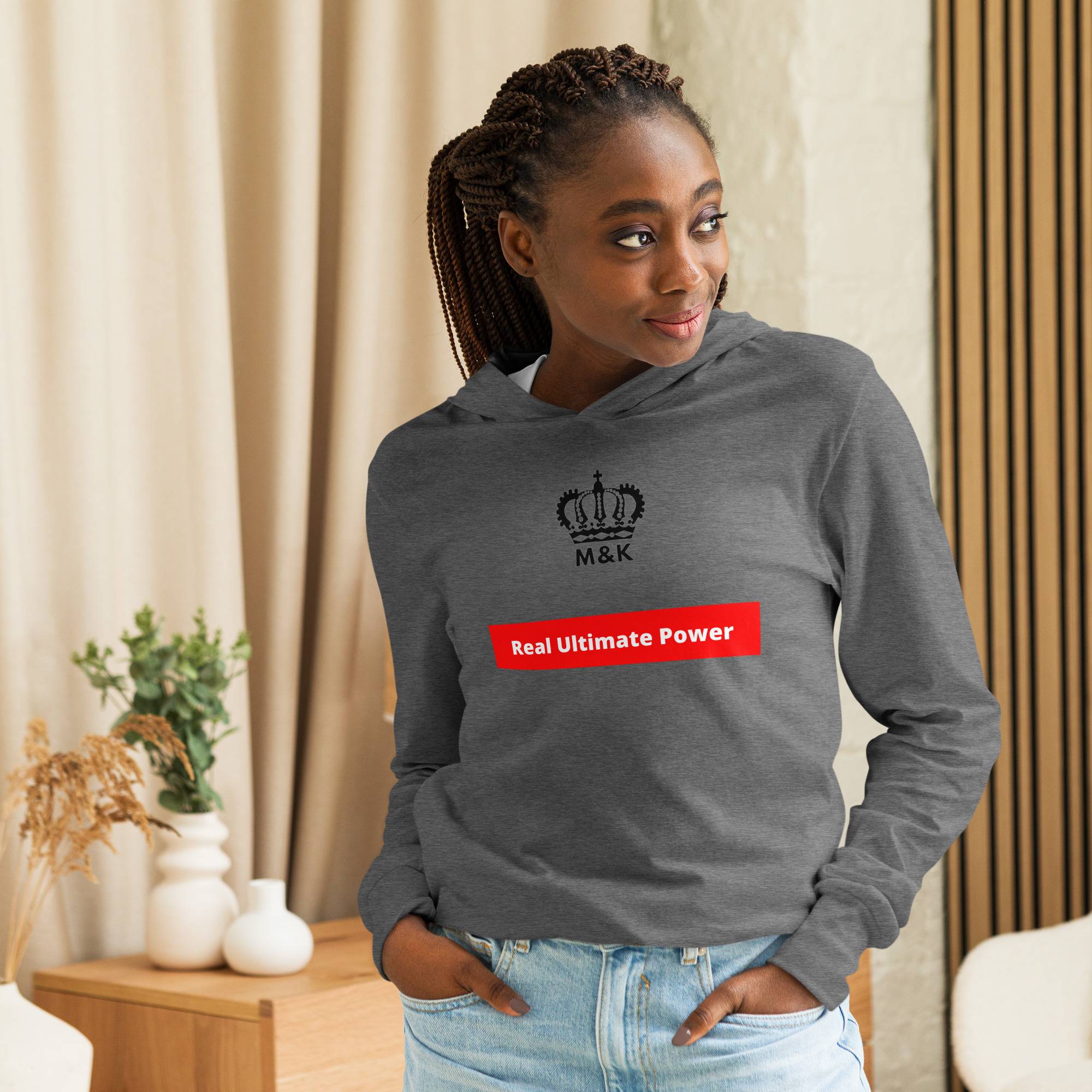 Real Ultimate Power Cool Women Hooded Long-Sleeve Hoodie Women Hoodies Sweater color: Grey Triblend|White Real Ultimate Power Cool Women Hooded Long-Sleeve Hoodie Women Hoodies Sweater color: Grey Triblend|White