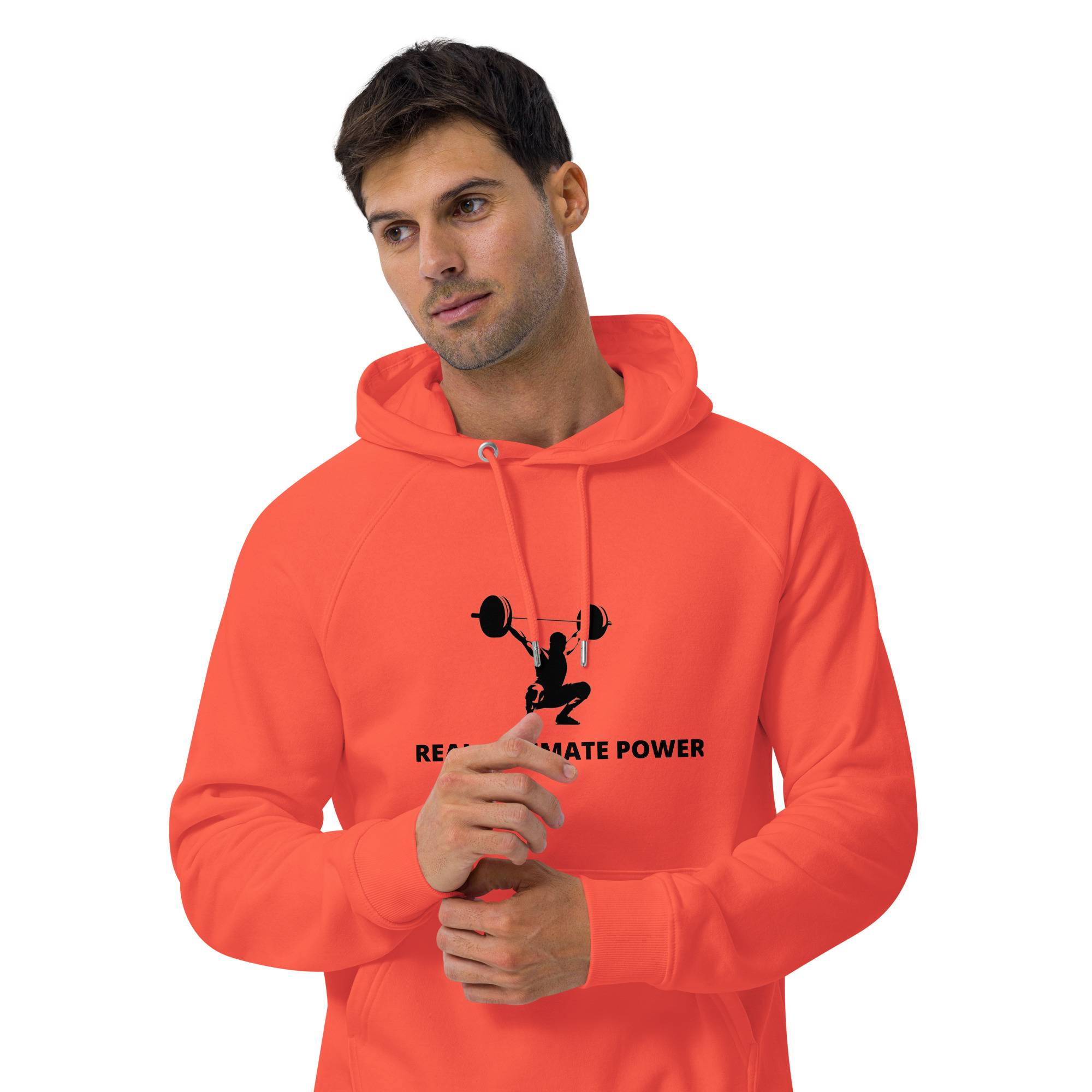 Real Ultimate Power Men’s Eco Raglan Hoodie Men Hoodie Sweater color: Burnt Orange|White Real Ultimate Power Men’s Eco Raglan Hoodie Men Hoodie Sweater color: Burnt Orange|White