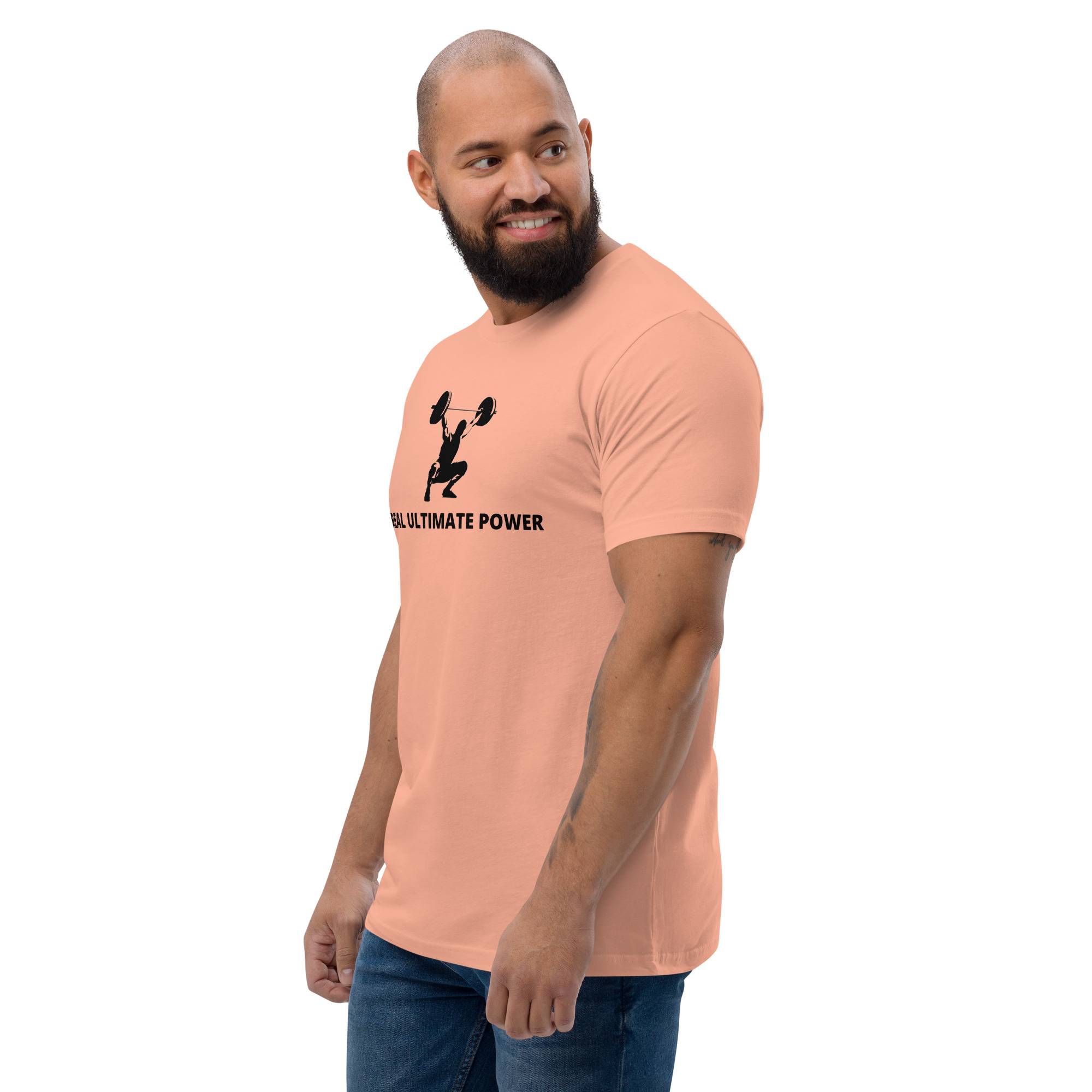 Real Ultimate Power Men’s Short Sleeve T-shirt Men Tees color: Desert Pink|Heather Grey|Light Blue|Red|White