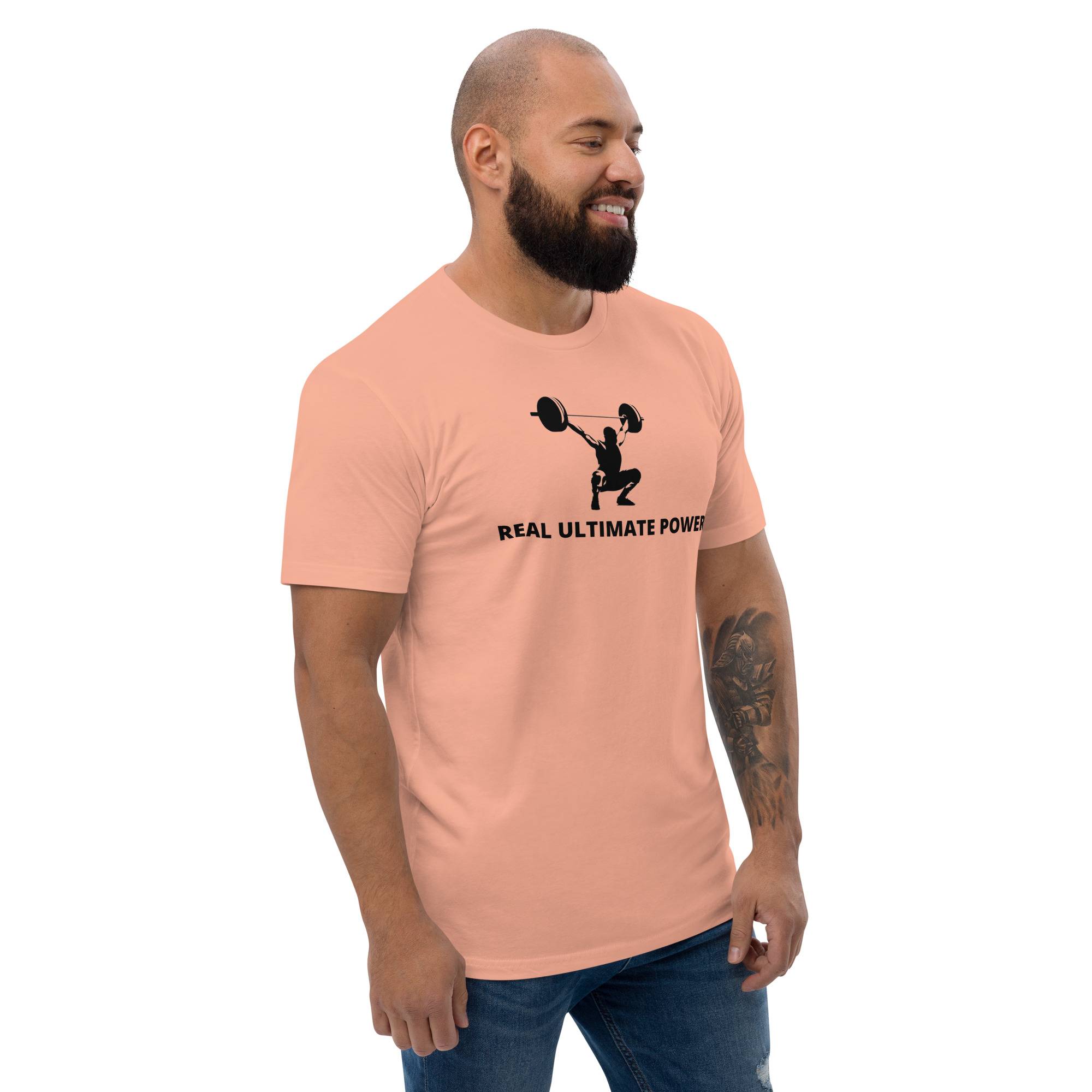 Real Ultimate Power Men’s Short Sleeve T-shirt Men Tees color: Desert Pink|Heather Grey|Light Blue|Red|White